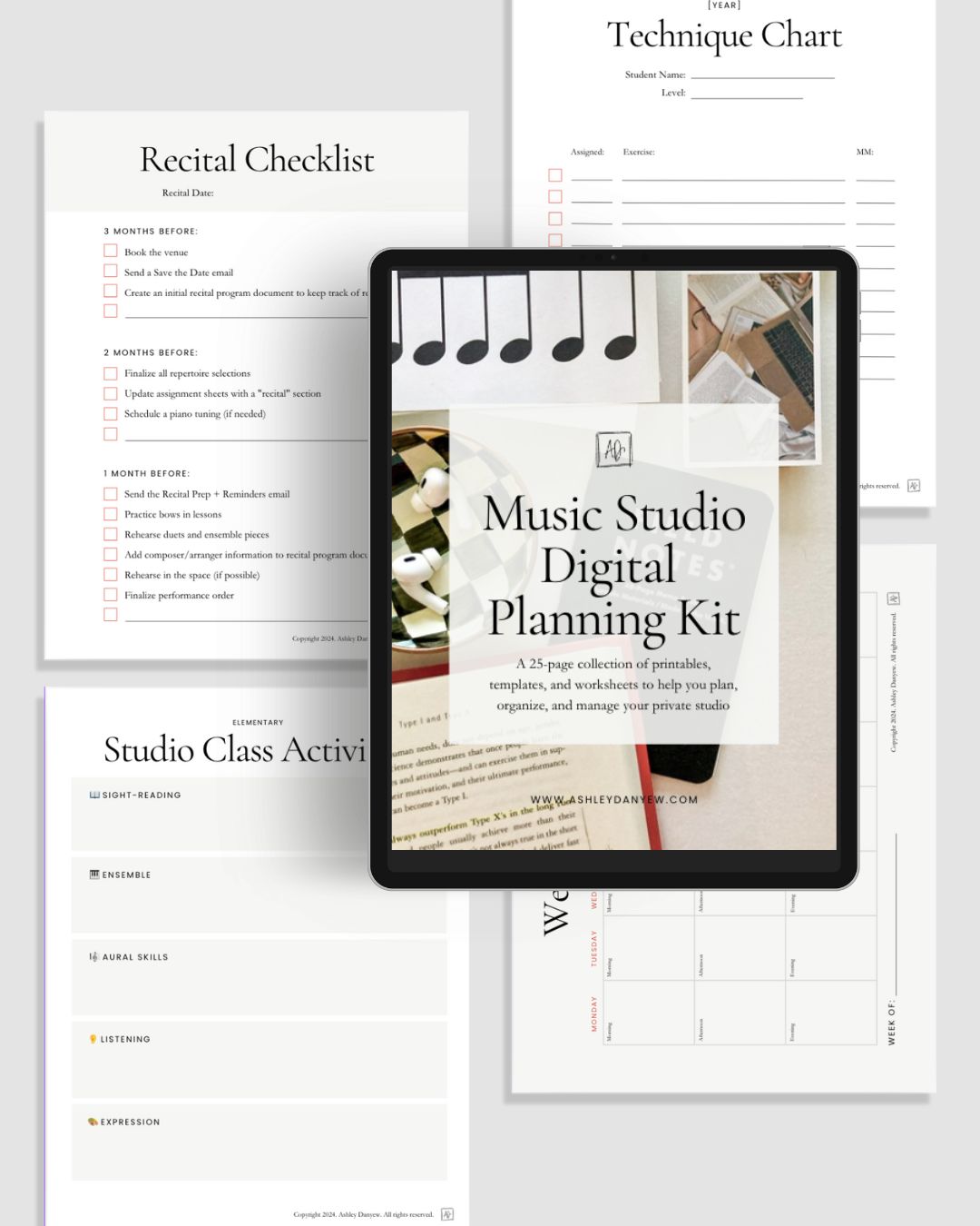 Music Studio Digital Planning Kit